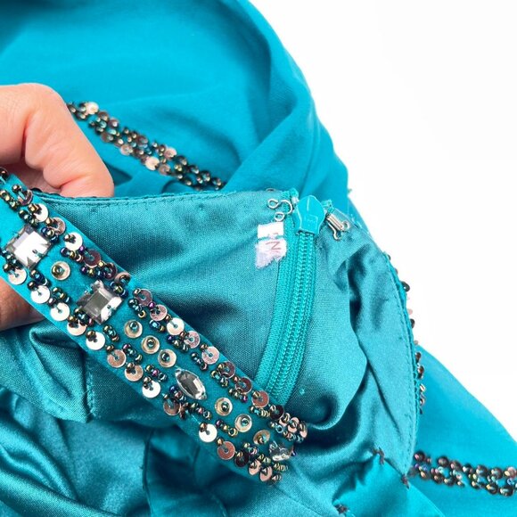 Vintage Y2K Sue Wong Silk Beaded Dress - Picture 14 of 16